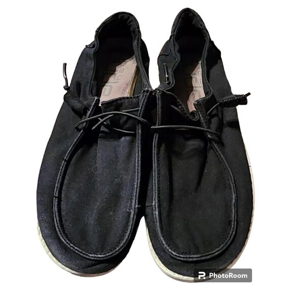 HEY DUDE Wendy EU 38 Unisex Black Comfort WASHABLE Shoes - Picture 2 of 7